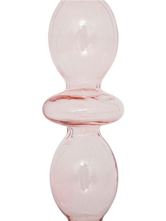 Spitishop Candle Holder Glass in Pink Color 9x9x25.7cm 1pcs