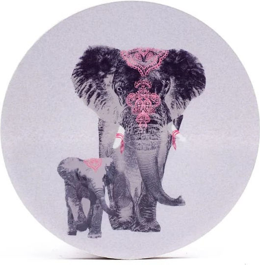 Niyamas Round Cork Gray Coasters with Stand 10cm 4pcs