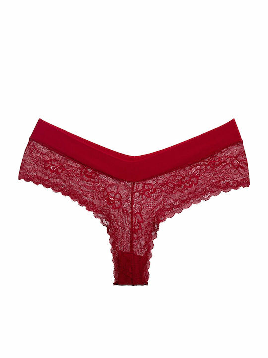 Dreams by Joyce Women's Brazil with Lace Burgundy