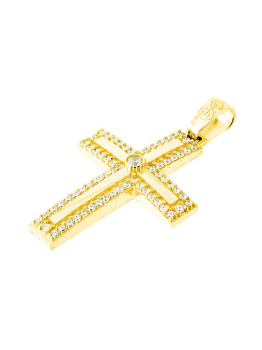 Damen Gold Kreuz 14K mit Kette