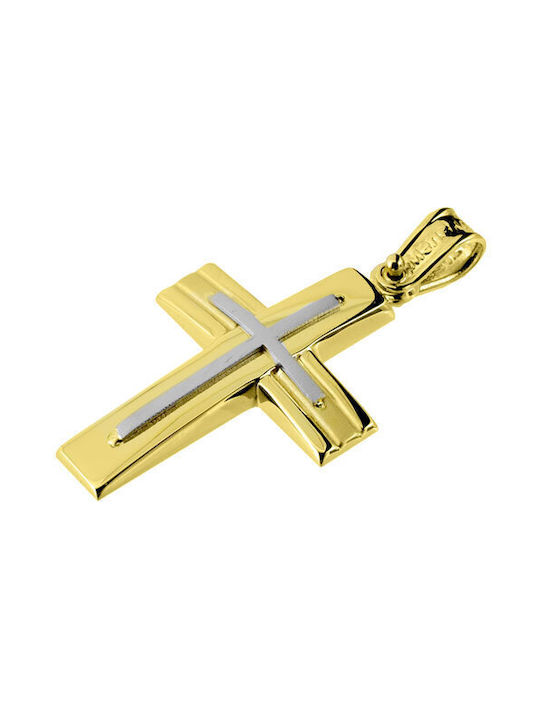 Herren Gold Kreuz 14K mit Kette