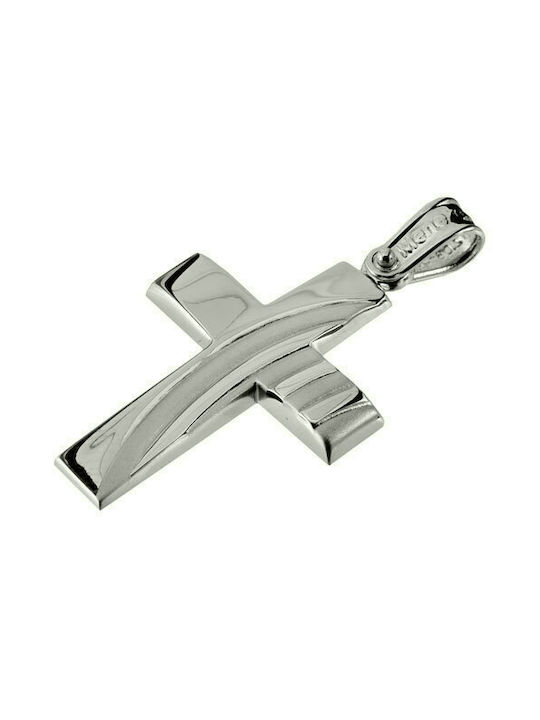 Men's White Gold Cross 14K with Chain