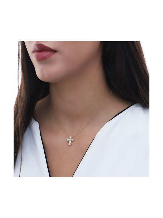 White Gold Cross 18K