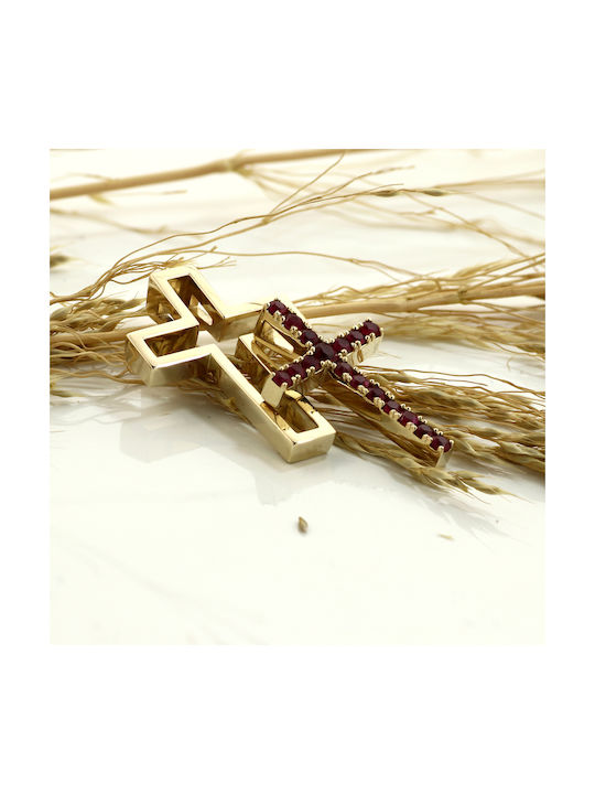 Women's Gold Cross 14K Double Sided with Chain