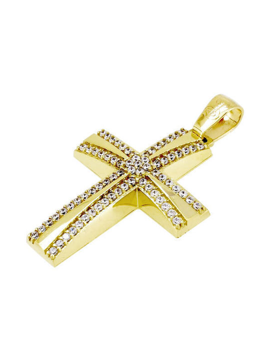 Damen Gold Kreuz 14K mit Kette