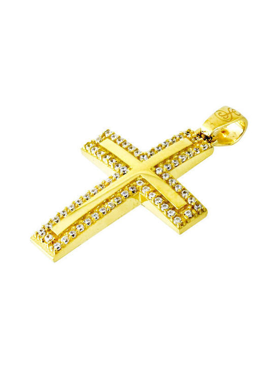 Damen Gold Kreuz 14K mit Kette