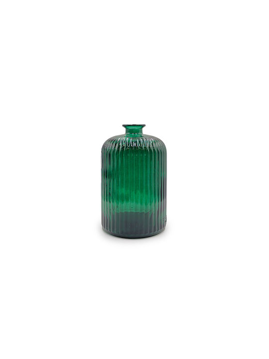 Glass Drops Διακοσμητικό Βάζο Γυάλινο Πράσινο Φ15xΥ23cm