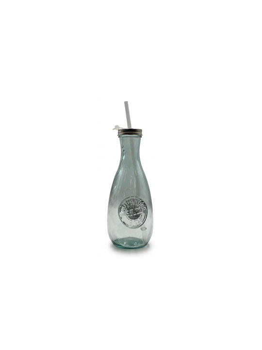 Glass Drops Bottle Water Glass with Screw Cap Beige 600ml