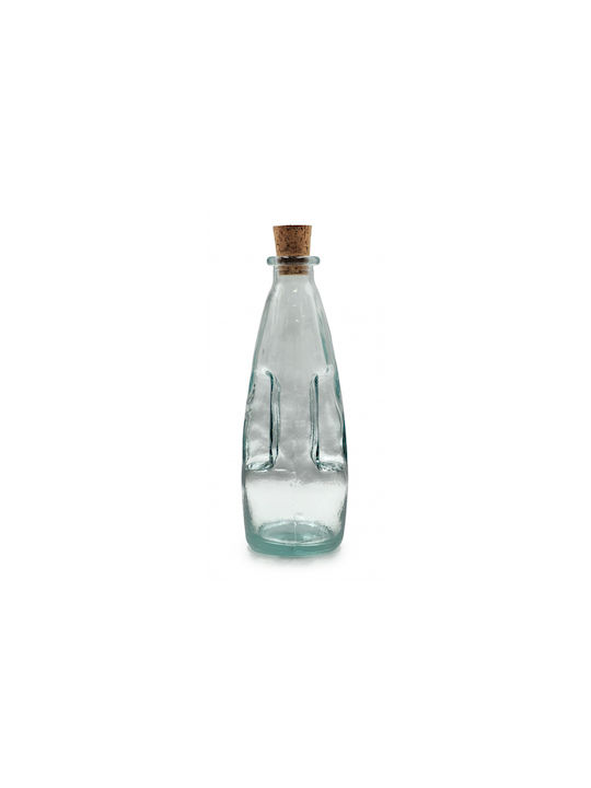 Glass Drops Μπουκάλι Νερού Γυάλινο με Φελλό Διάφανο 300ml