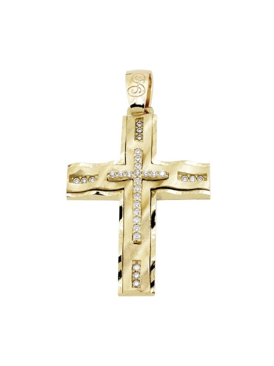 Damen Gold Kreuz 14K mit Kette