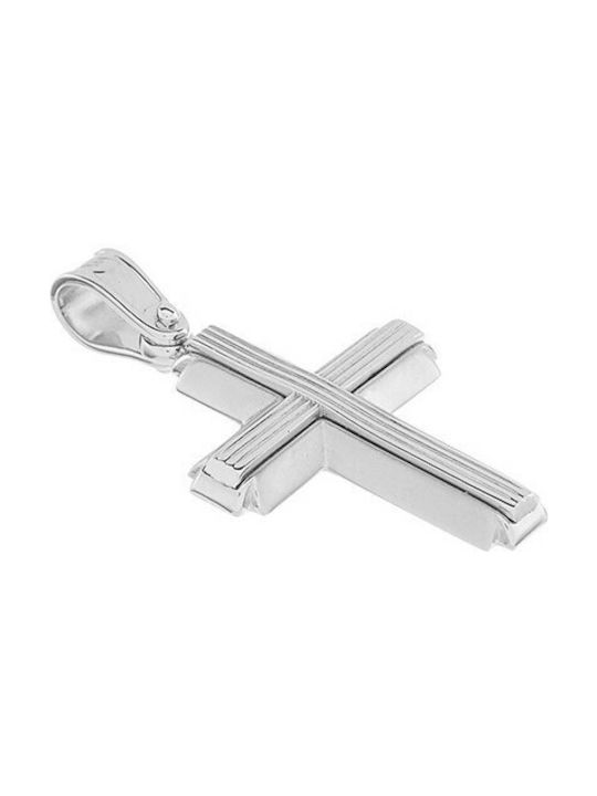 Vitopoulos Men's White Gold Cross 14K