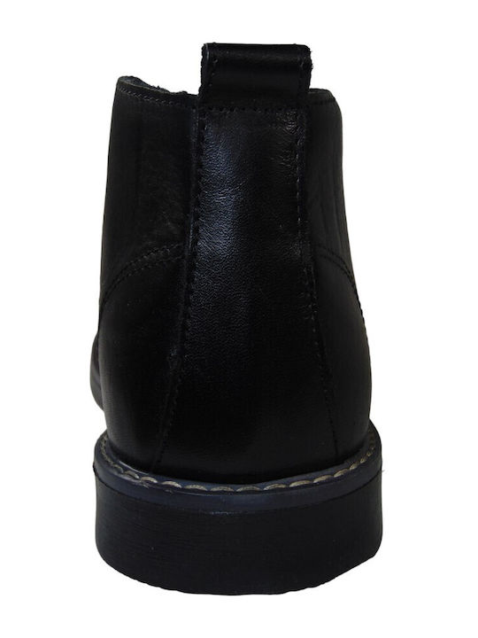 Simple Men's Leather Boots Black