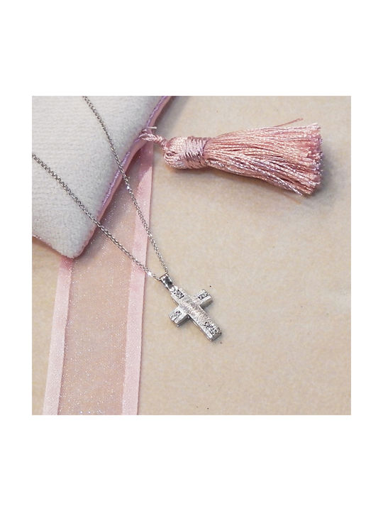 Art d or Women's White Gold Cross 14K with Chain