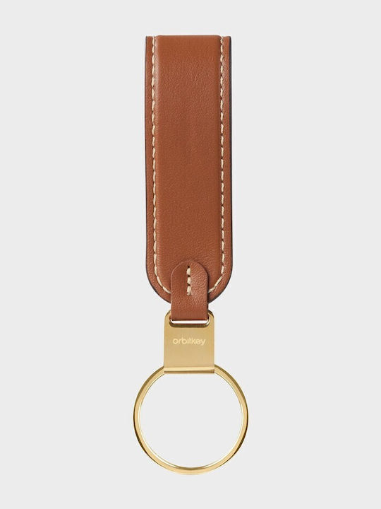 Orbitkey Μπρελόκ Δερμάτινο Καφέ