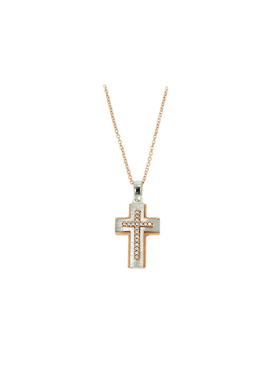 Art d or Women's Rose Gold Cross 14K with Chain