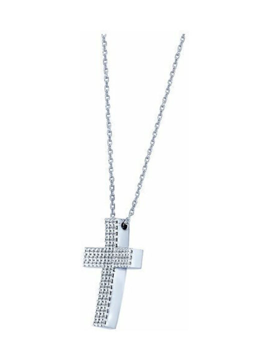 Fa Cad'oro White Gold Cross 14K with Chain