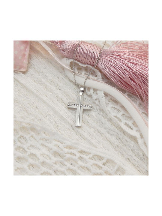 Art d or Women's White Gold Cross 14K with Chain