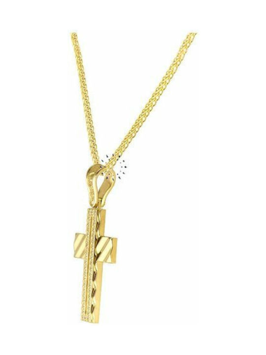 Savvidis Gold Kreuz 14K mit Kette