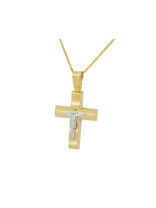 Anorado Men's Gold Cross 14K