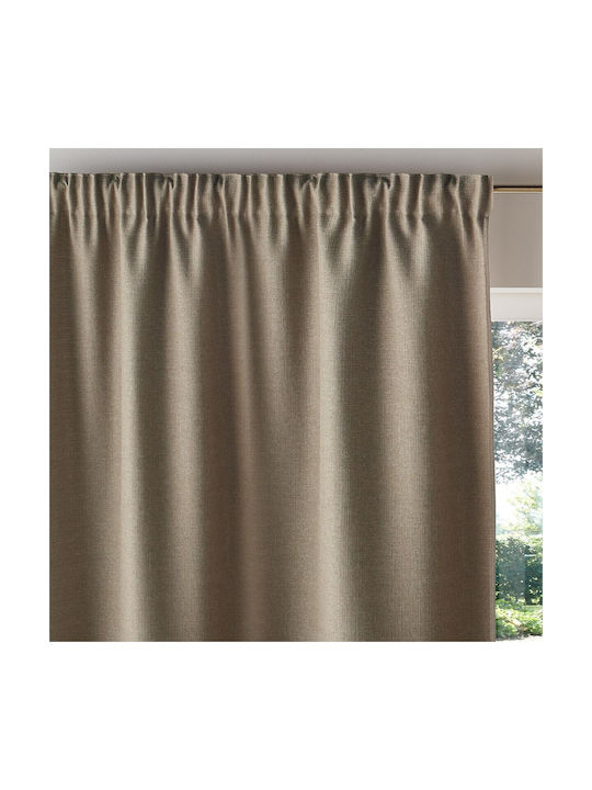 La Redoute Interieurs Κουρτίνα Συσκότισης με Τρέσα Μπεζ 140x260εκ.