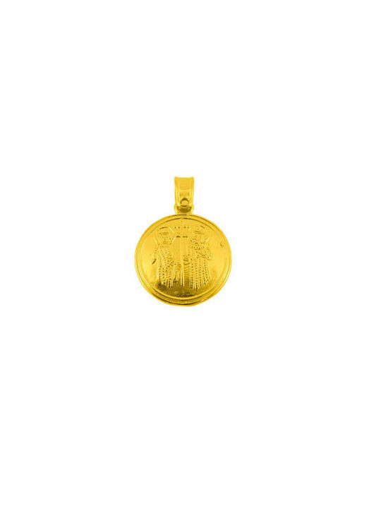 Pendant Kids Talisman Double Sided with Chain from Gold 14K FL244A