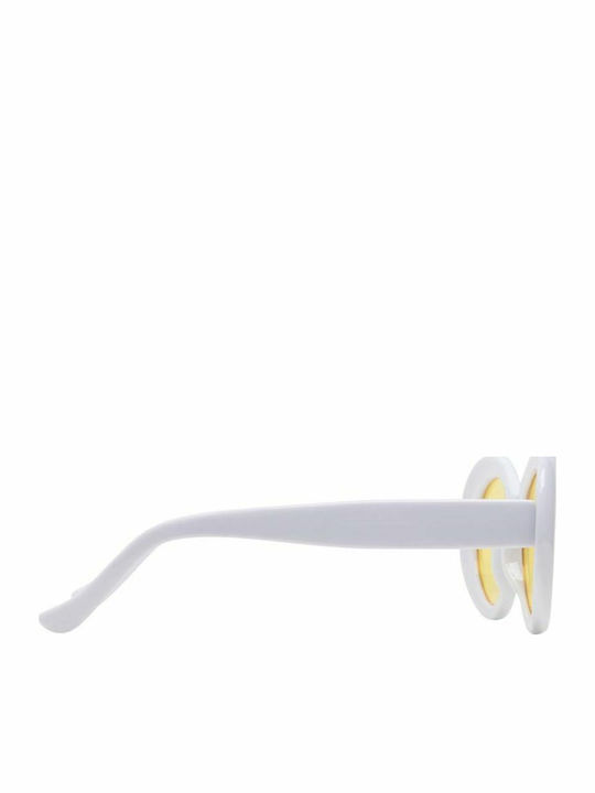 Urban Classics Women's Sunglasses with White Horn-Rimmed Frame and Yellow Lens TB2250-00882
