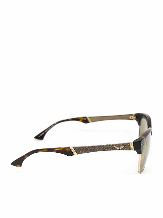 Zadig & Voltaire Men's Sunglasses with Brown Frame and Mirror Lenses