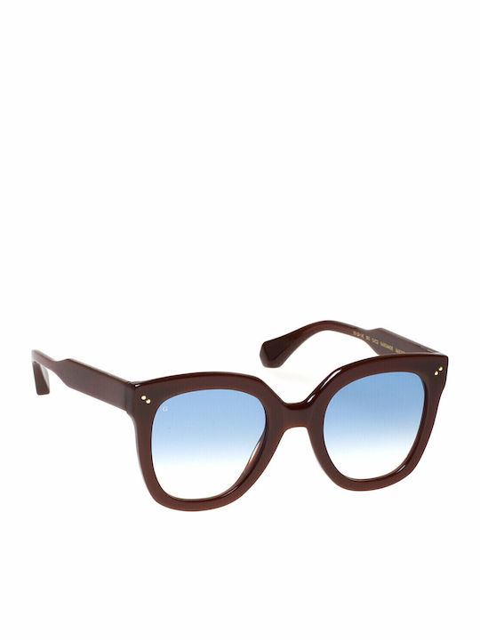Gigi Barcelona Margot Women's Sunglasses with Burgundy Plastic Frame and Light Blue Gradient Polarized Lens 6400/9