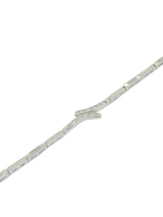 Bracelet made of White Gold 14K with Zircon