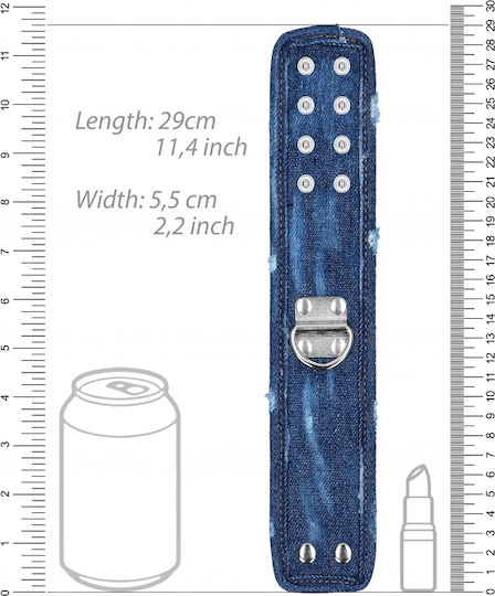 Shots Outch! Denim Ankle Cuffs Rough end Denim Style Handschellen in Blau Farbe