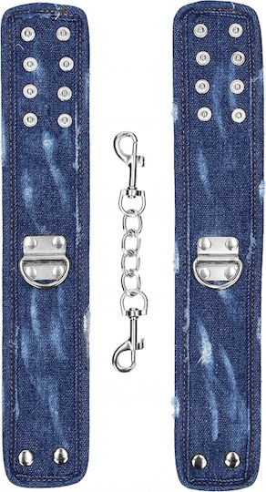 Shots Outch! Denim Ankle Cuffs Rough end Denim Style Handschellen in Blau Farbe