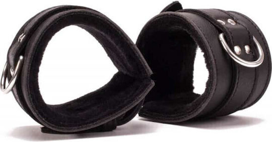 Devil Sticks Hand Cuffs Grain Leather Handcuffs in Black Color
