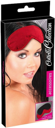 Cottelli Collection Blindfold Set BDSM Μάσκα σε Κόκκινο Χρώμα 2τμχ