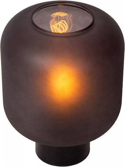 Lucide Lightning Glass Table Lamp for Socket E27 with Black Shade and Base
