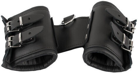 Zado Black Leather Handcuffs Cătușe în Culoare Negru