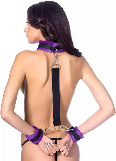 Rimba Soft Collar To Wrist Cuff Set Χειροπέδες σε Μωβ Χρώμα