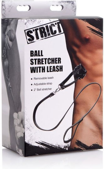 XR Ball Stretcher With Leash Set Ringe Hoden Leder Schwarz