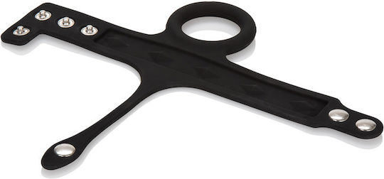 Calexotics Silicone Tri-Snap Ball Spreader Cock Ring Schwanz & Hoden Silikon Schwarz