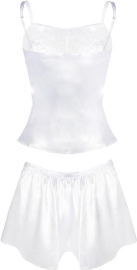 Dkaren Zala Set Sexy Σετ Εσωρούχων με Δαντέλα Λευκό Plus Size