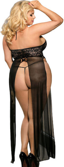 Subblime Set Sexy De Lenjerie Cu Dantelă Negru Mărimi Mari
