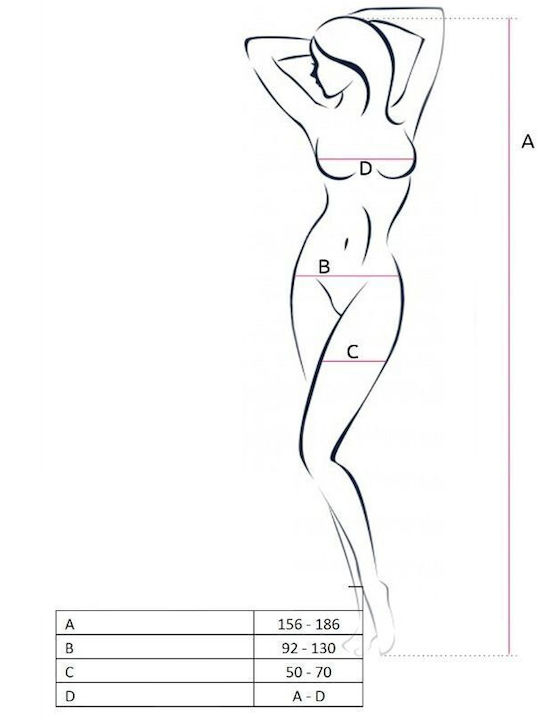 Passion BS050 Bodystocking Bodystocking-uri Sexy Alb