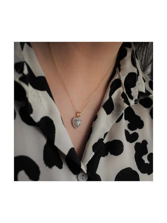 Necklace with design Heart from Gold 14K