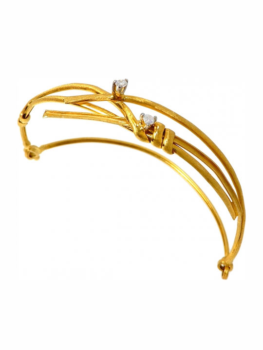 Polytimo Damen Armband aus Gold 14K mit Zirkon