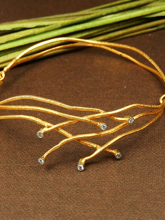 Polytimo Damen Armband aus Gold 14K mit Zirkon