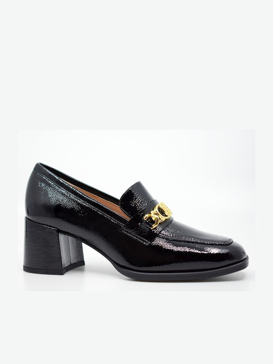 Unisa Leather Black Medium Heels