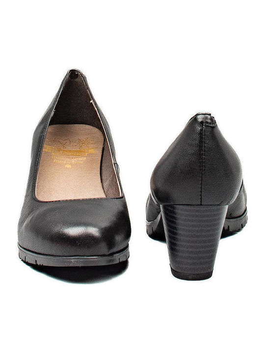 Leder Pumps Schwarz