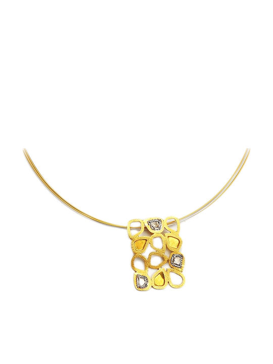 Polytimo Charm Geometrisch aus Gold 18k mit Diamant