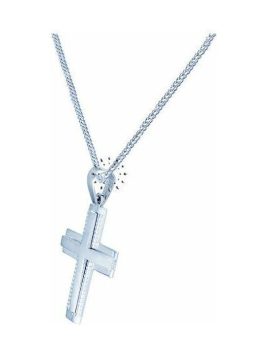 Savvidis Weißgold Kreuz 9K mit Kette