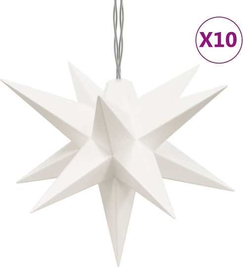 vidaXL Plastic Christmas Decorative Pendant Star 7.5x10cm White