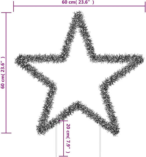 vidaXL Crăciunesc Decorativ Suspendata Stea cu lumină LED Plastic 60x60buc 1buc